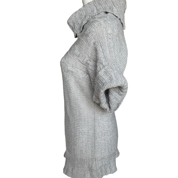 Planet Gold Knit Sweater Dress Tunic S/S Turtleneck Bodycon Gray Juniors - Picture 4 of 7